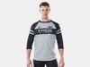 Unbekannt Jersey 100% 3/4 Sleeve Tech Tee Small Dark Grey/Bl